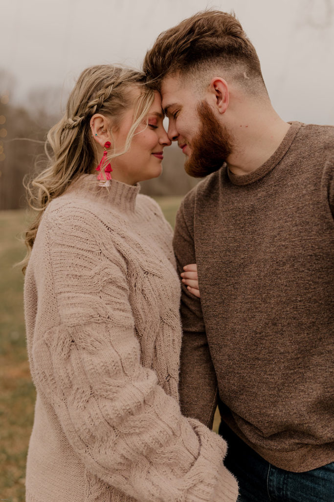cozy mountain engagement session