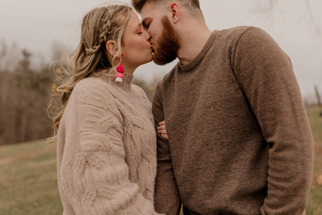 cozy mountain engagement session